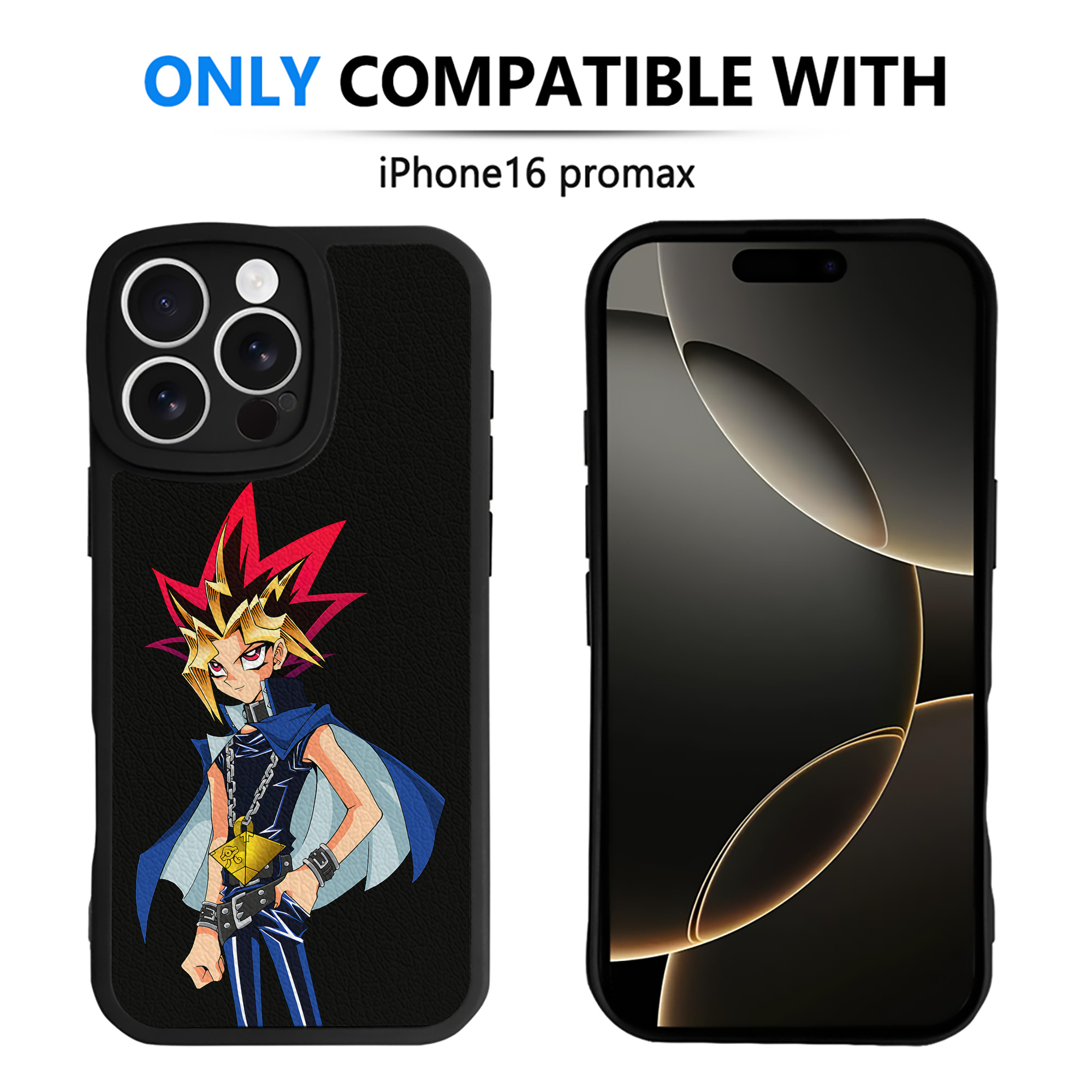 （画像用） 遊☆戯☆王 Yu-Gi-Oh! 【iPhone 16シリーズ対応】シリコンスマホケース（レザー調） 材質：シリコン